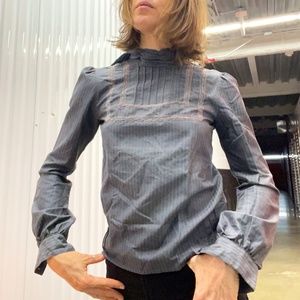 Vanessa Bruno Blouse Blue/Grey Size 40